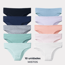 calcinha de algodão antibacteriana, respiravel e confortavel - kit com 10