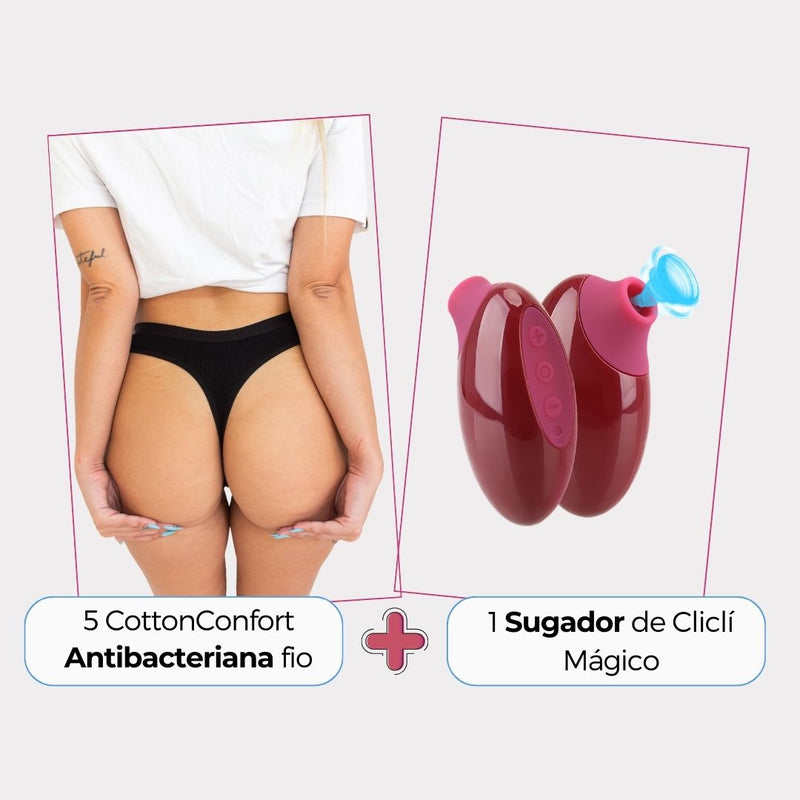 [COMBO MAKE LOVE-  EXCLUSIVO MÊS DOS NAMOS] 5 CottonConfort + Sugador de Clicli Recarregável