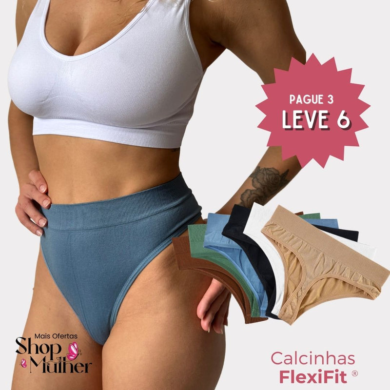 [PROMOÇÃO COMPRE 3 E LEVE 6] Calcinhas FlexiFit ® Cós Médio - FRETE GRÁTIS