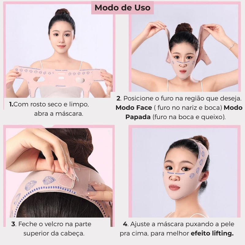 V- LiftUp - Máscara Coreana - Levanta o rosto, suaviza rugas e reduz papada [PROMO DE LANÇAMENTO]