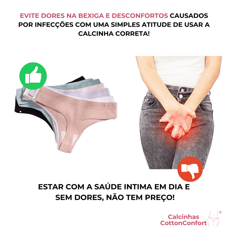 calcinha de algodão antibacteriana, respiravel e confortavel - kit com 10